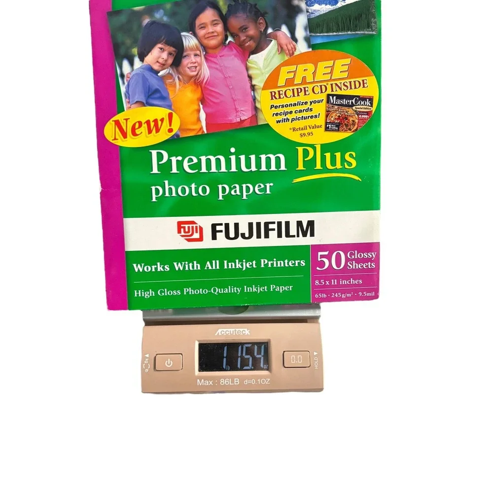 Fujifilm Premium Plus Photo‎ Paper 8.5x11 50 Sheets Glossy NEW Recipe CD